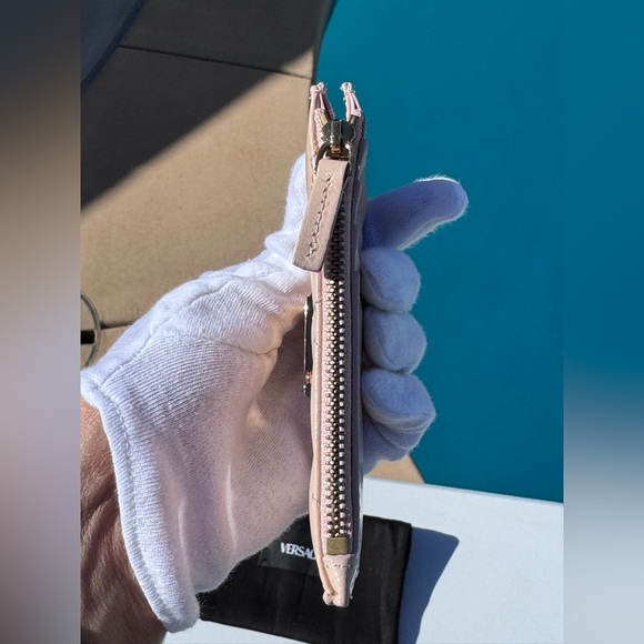 Versace Greca Goddess zippered card case Full Inclusion Blush Pink - Picture 7 of 12